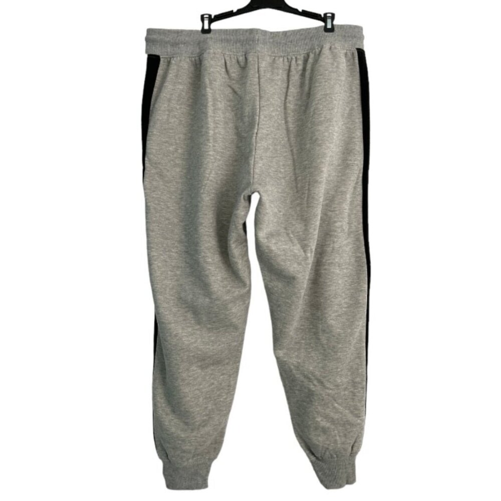 bebe Women's Sport Fleece Drawstring Waist Jogger Sweatpants Gray/Black/White - Picture 4 of 9